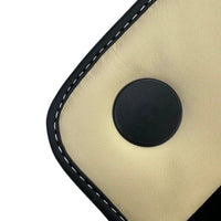 Black Floor Mats for Ferrari 458 GT2 (2012-2015) with Crema Nappa Leather | Italian Edition