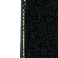 Black Floor Mats for Ferrari 458 GT2 (2012-2015) with Yellow Leather