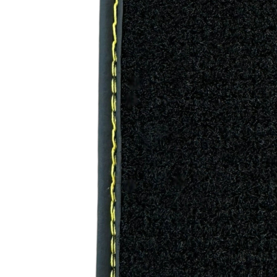 Black Floor Mats for Ferrari 458 GT2 (2012-2015) with Yellow Leather