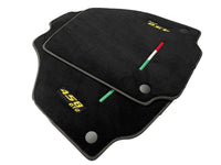 Black Floor Mats For Ferrari 458 Gt2 2012-2015 Yellow Sewing - AutoWin