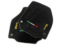 Black Floor Mats For Ferrari 458 Gt2 2012-2015 Yellow Sewing - AutoWin