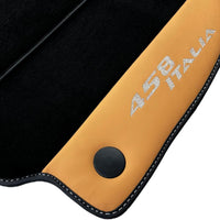 Black Floor Mats for Ferrari 458 Italia (2009-2015) with Beige Nappa Leather - AutoWin