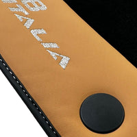 Black Floor Mats for Ferrari 458 Italia (2009-2015) with Beige Nappa Leather - AutoWin