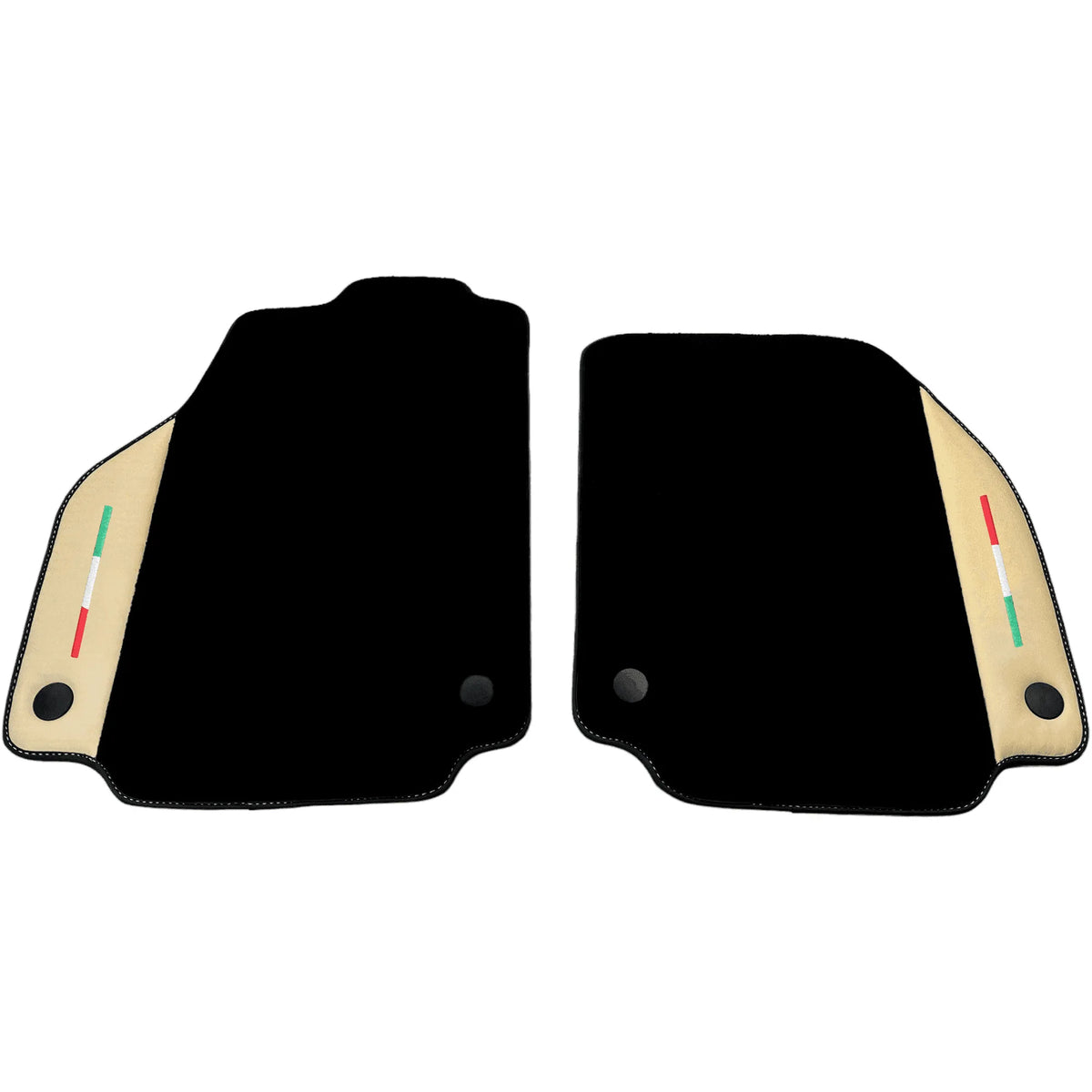 Black Floor Mats for Ferrari 458 Italia (2009-2015) with Crema Nappa Leather