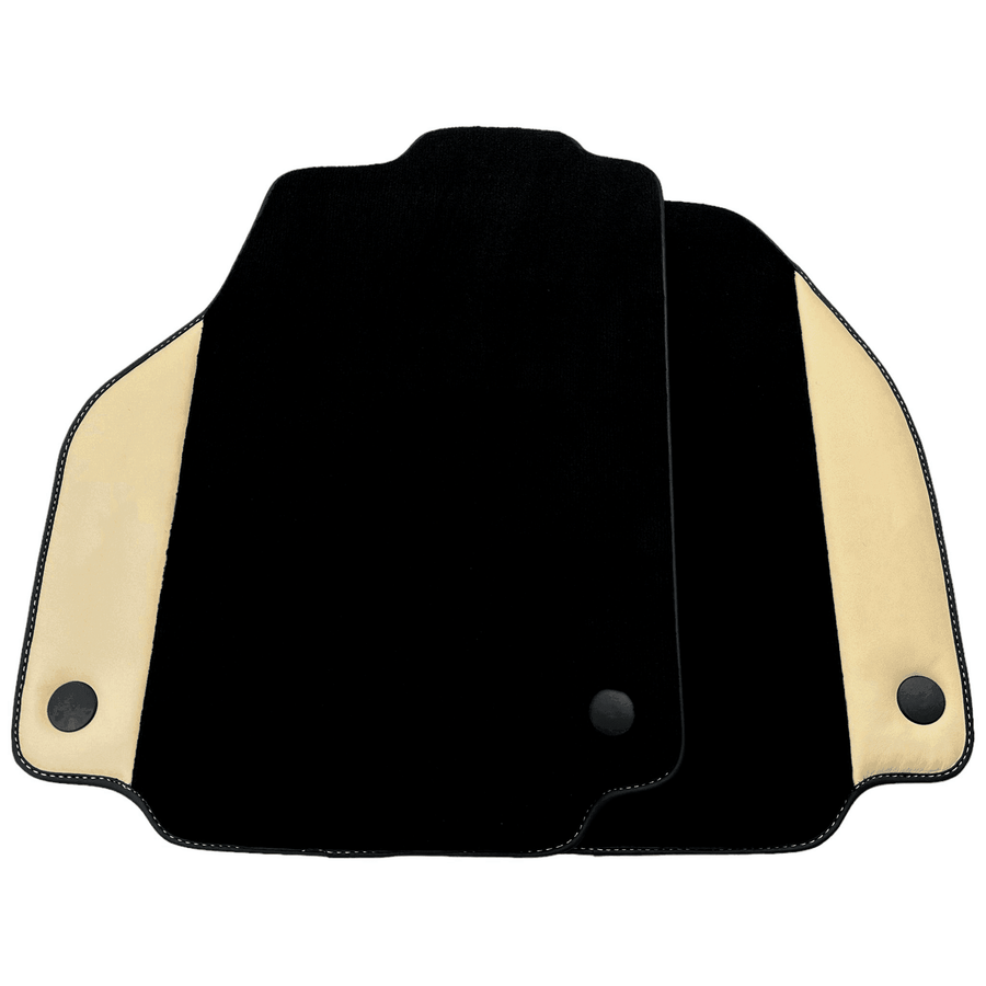 Black Floor Mats for Ferrari 458 Spider (2012-2015) with Crema Nappa Leather - AutoWin
