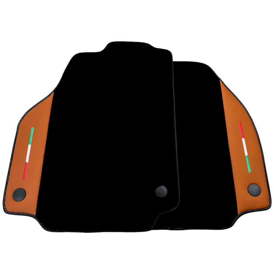 Black Floor Mats for Ferrari 458 Italia (2009-2015) with Cuoio Nappa Leather - AutoWin