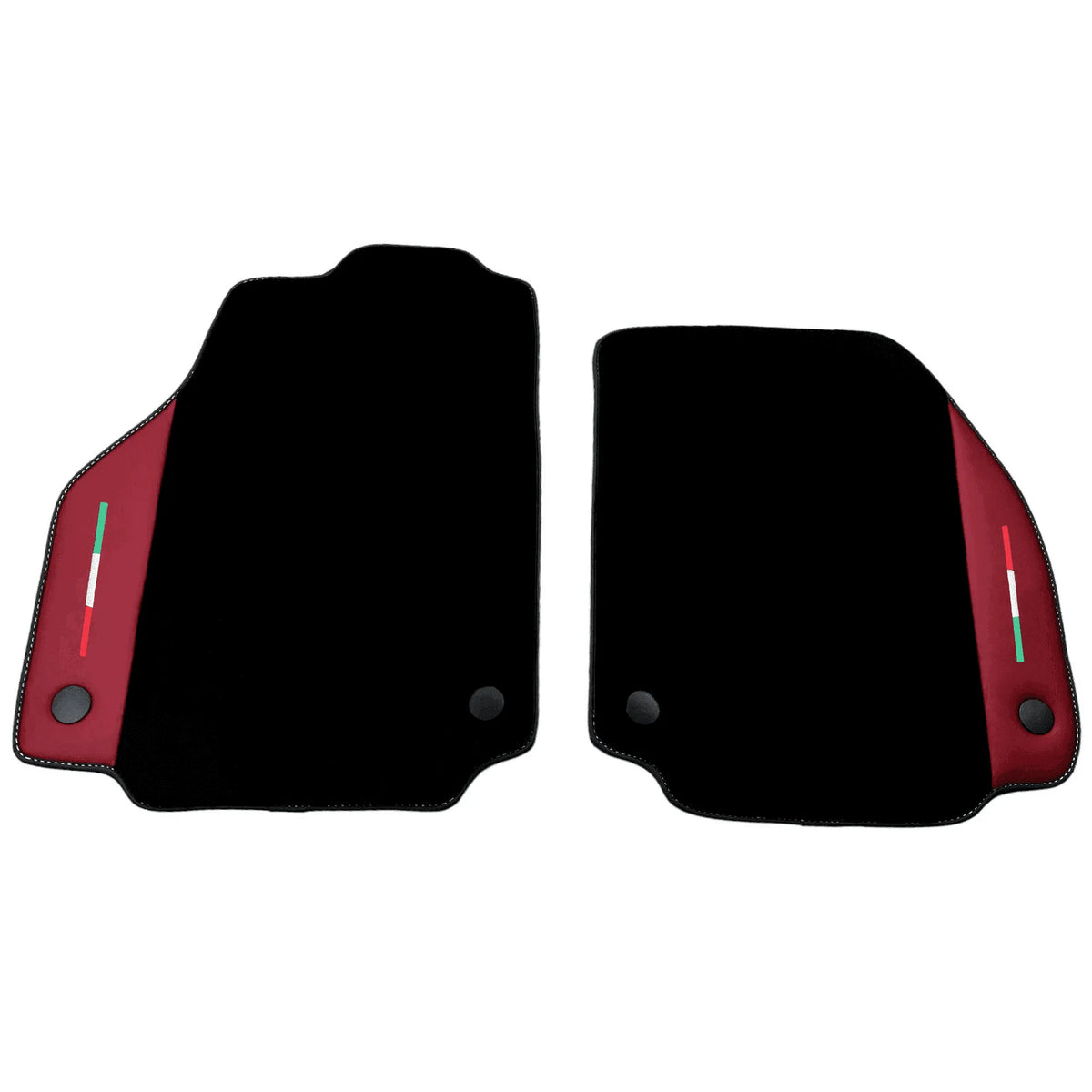 Black Floor Mats for Ferrari 458 Spider (2012-2015) with Bordeaux Nappa Leather | Italian Edition - AutoWin