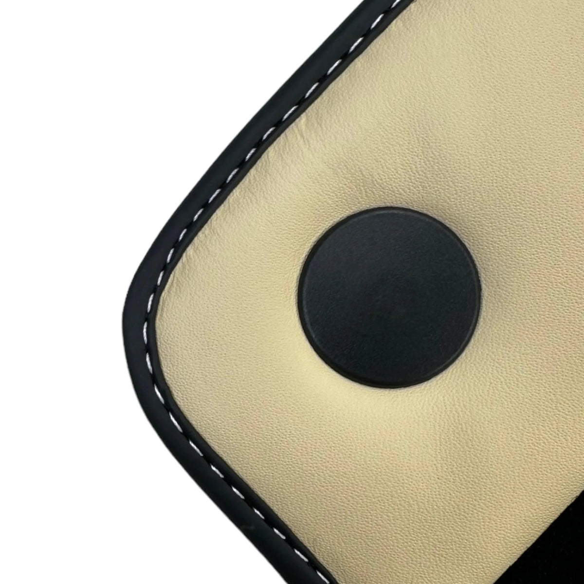 Black Floor Mats for Ferrari 458 Spider (2012-2015) with Crema Nappa Leather | Italian Edition - AutoWin