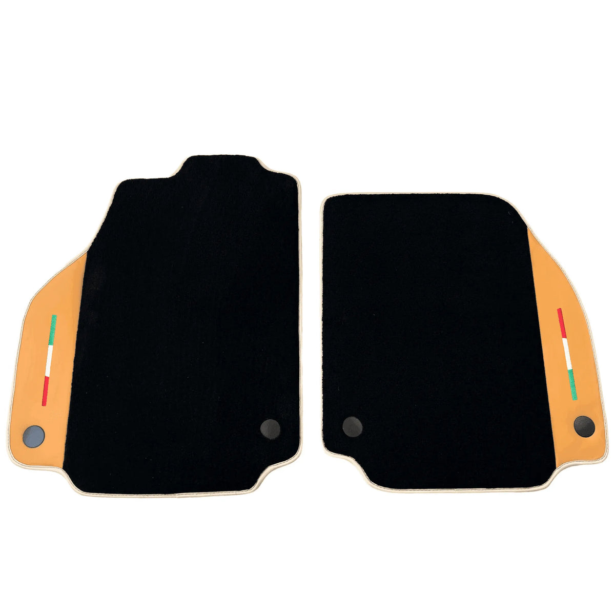 Black Floor Mats For Ferrari 488 GTB (2015-2022) with Beige Nappa Leather