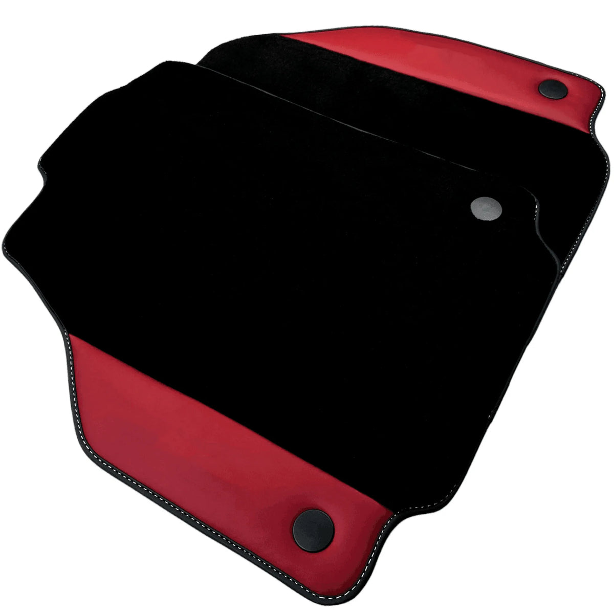 Black Floor Mats for Ferrari 488 GTB (2015-2022) with Bordeaux Nappa Leather