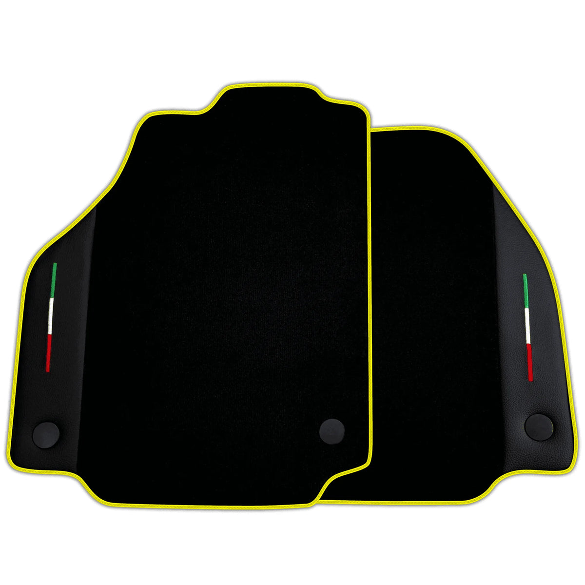 Black Floor Mats for Ferrari 488 GTB (2016-2022) with Leather | Various Trim Colors