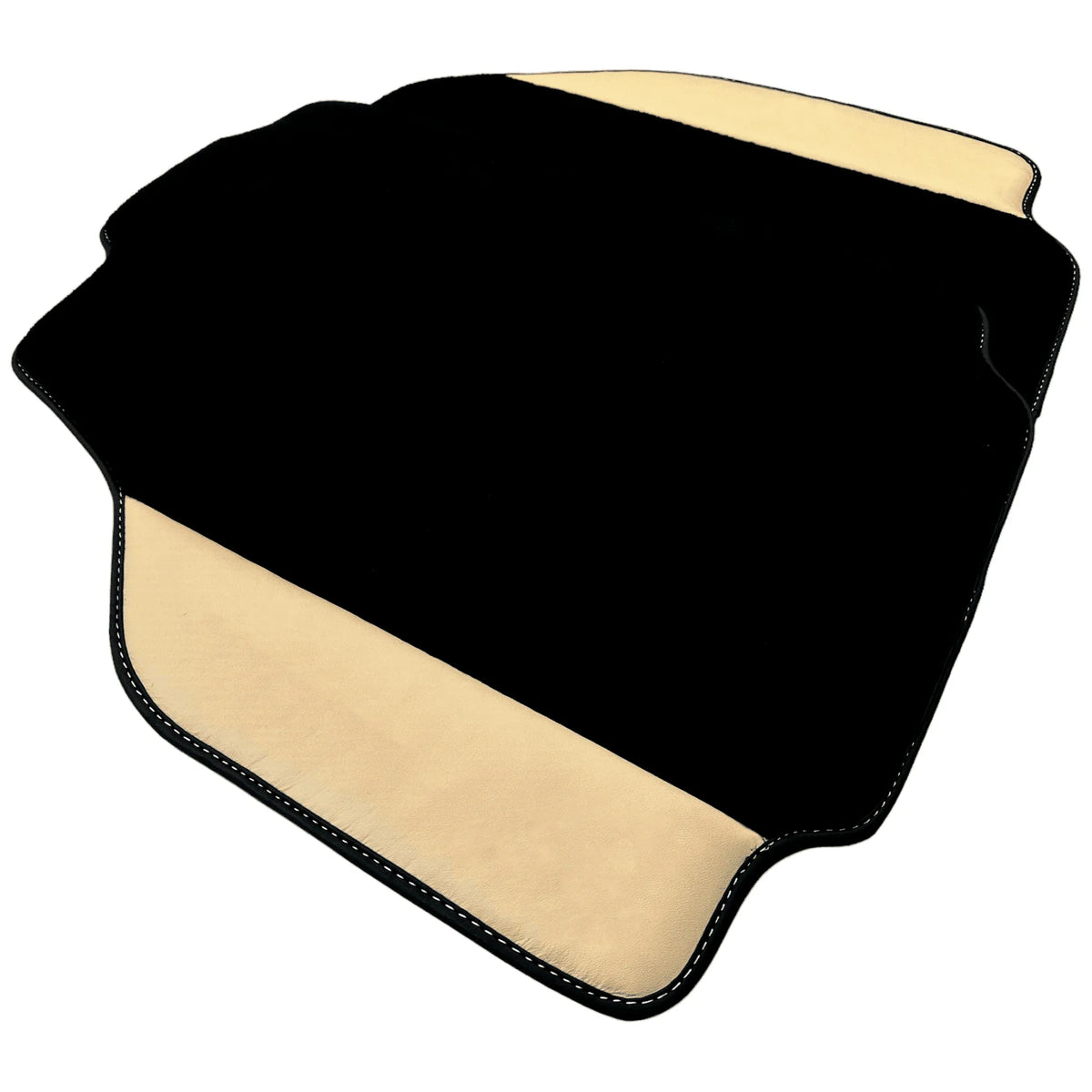 Black Floor Mats for Ferrari 488 Pista Spider (2019-2021) with Crema Nappa Leather