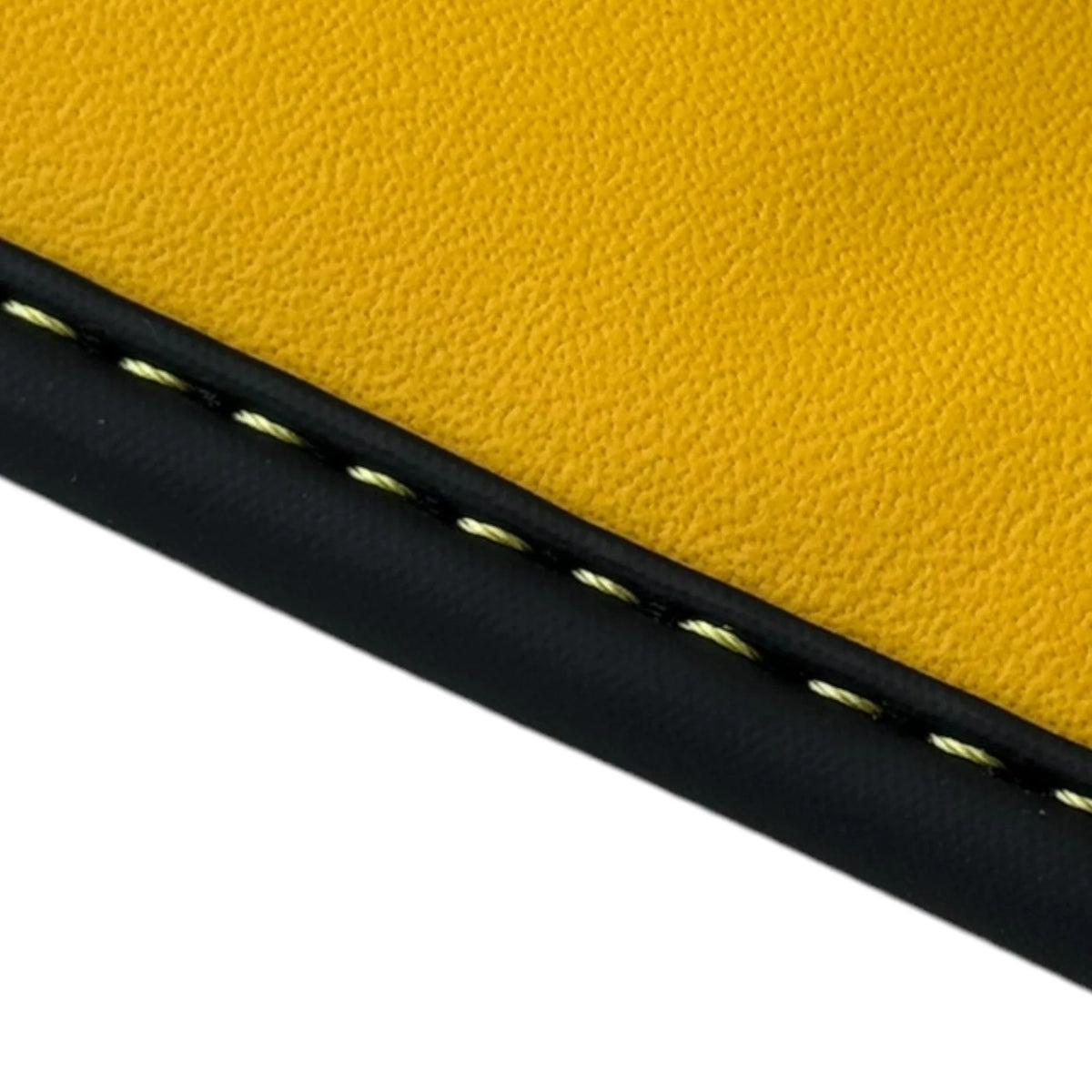 Black Floor Mats for Ferrari 488 Pista Spider (2019-2021) with Yellow Leather | Italian Edition - AutoWin