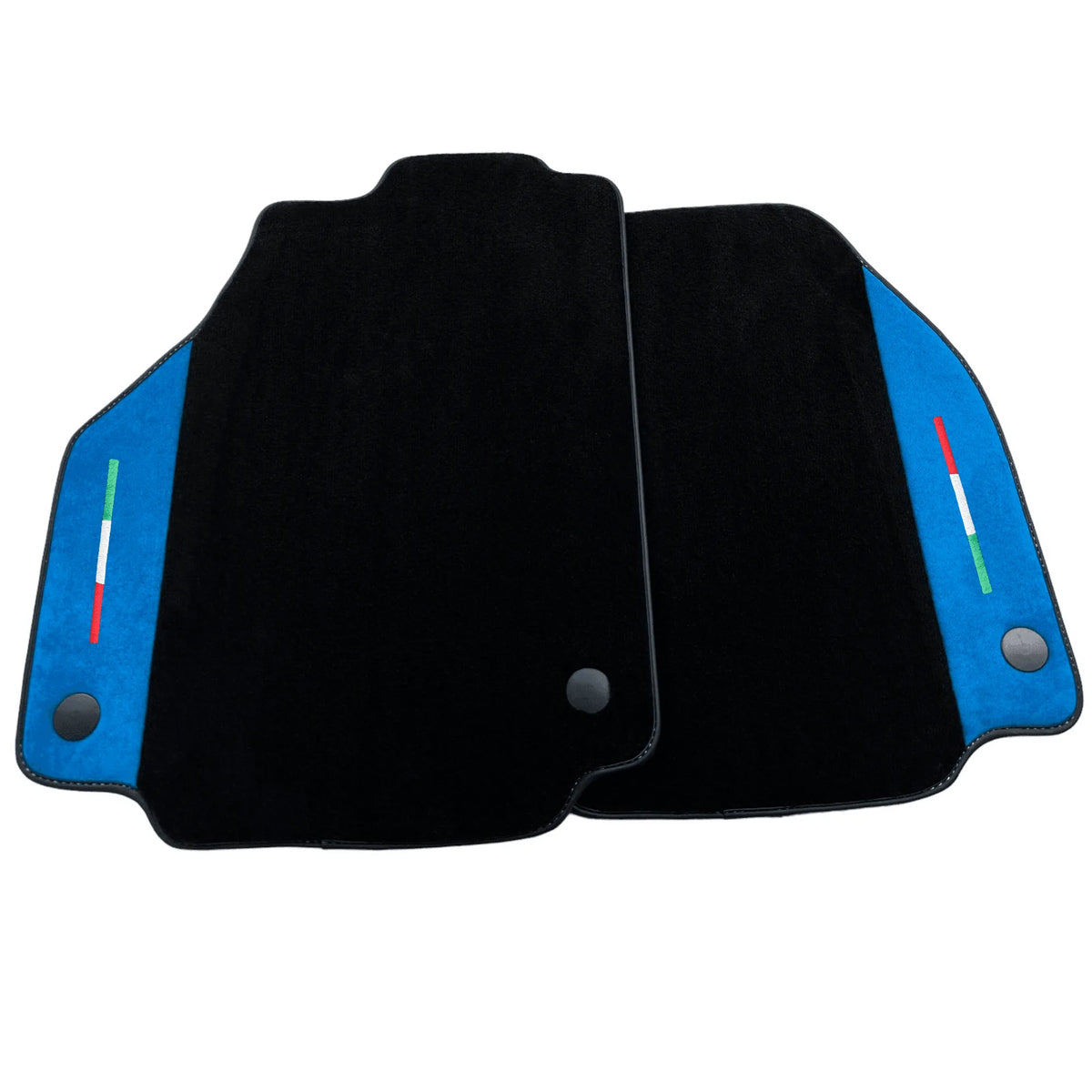 Black Floor Mats For Ferrari 488 Spider 2015-2022 With Blue Alcantara Leather - AutoWin