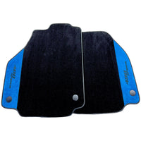 Black Floor Mats For Ferrari 488 Spider 2015-2022 With Blue Alcantara Leather - AutoWin