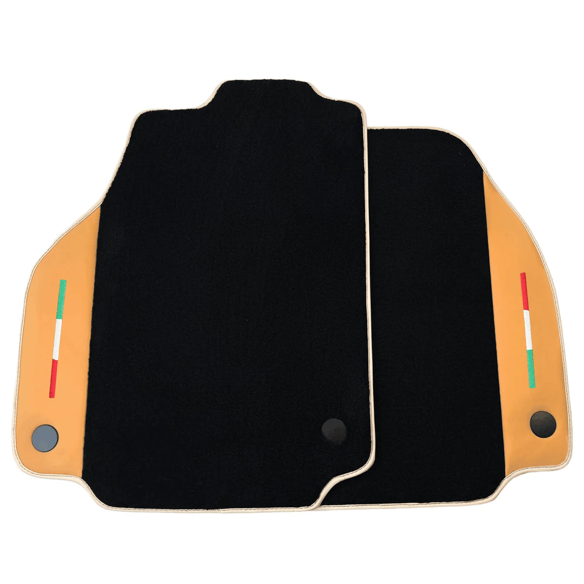 Black Floor Mats For Ferrari 488 Spider (2016-2022) with Beige Nappa Leather
