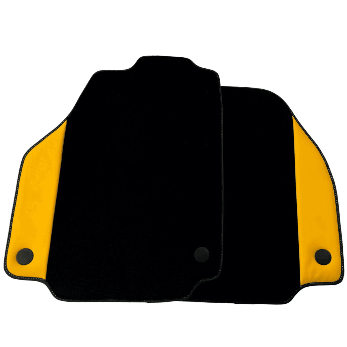 Black Floor Mats for Ferrari 488 Spider (2016-2022) with Yellow Leather