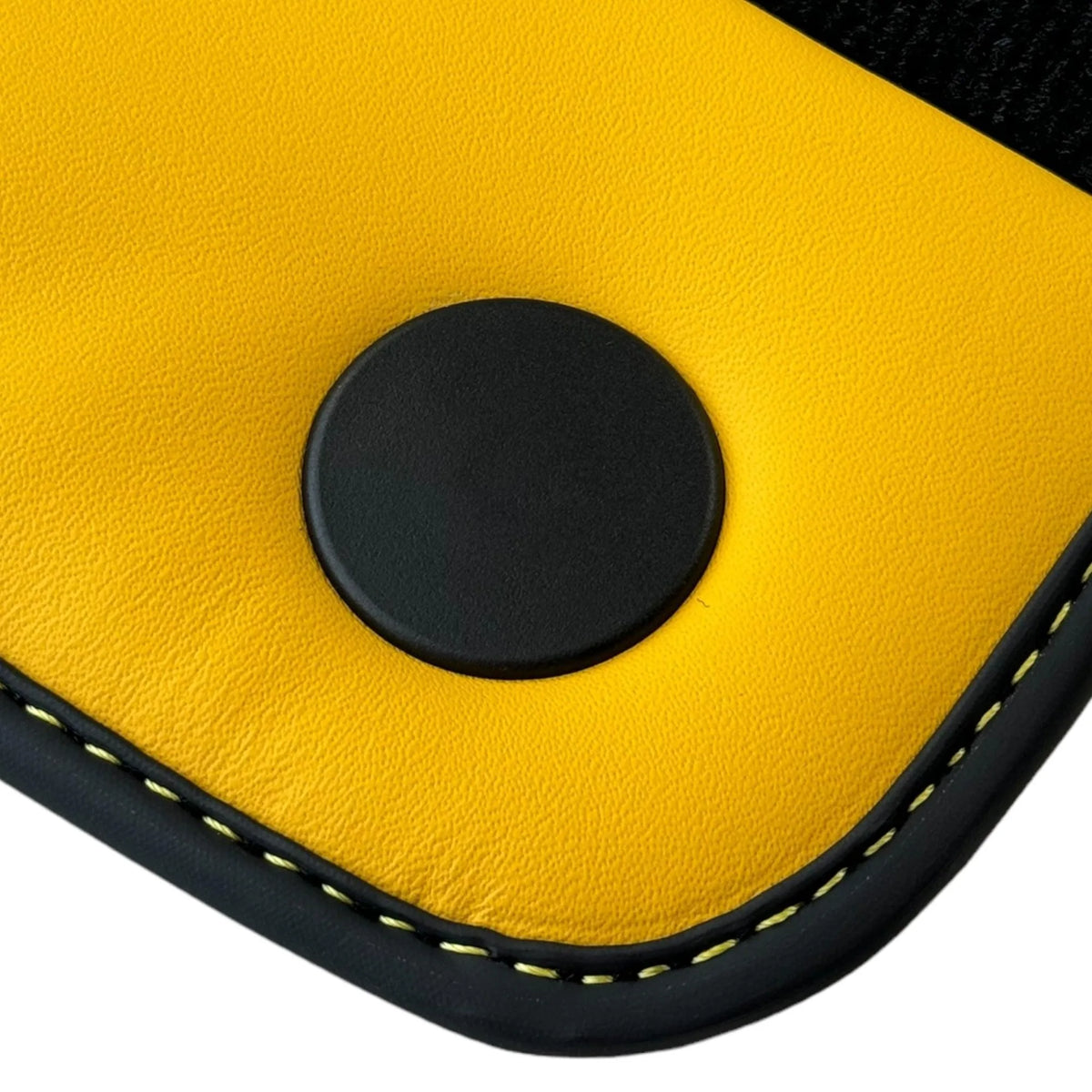 Black Floor Mats for Ferrari 488 Spider (2016-2022) with Yellow Leather