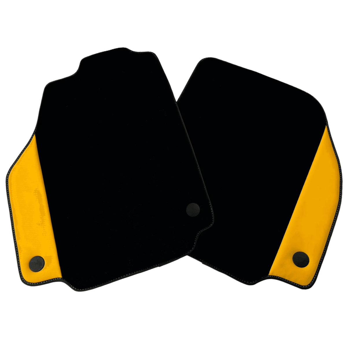Black Floor Mats for Ferrari 488 Spider (2016-2022) with Yellow Leather