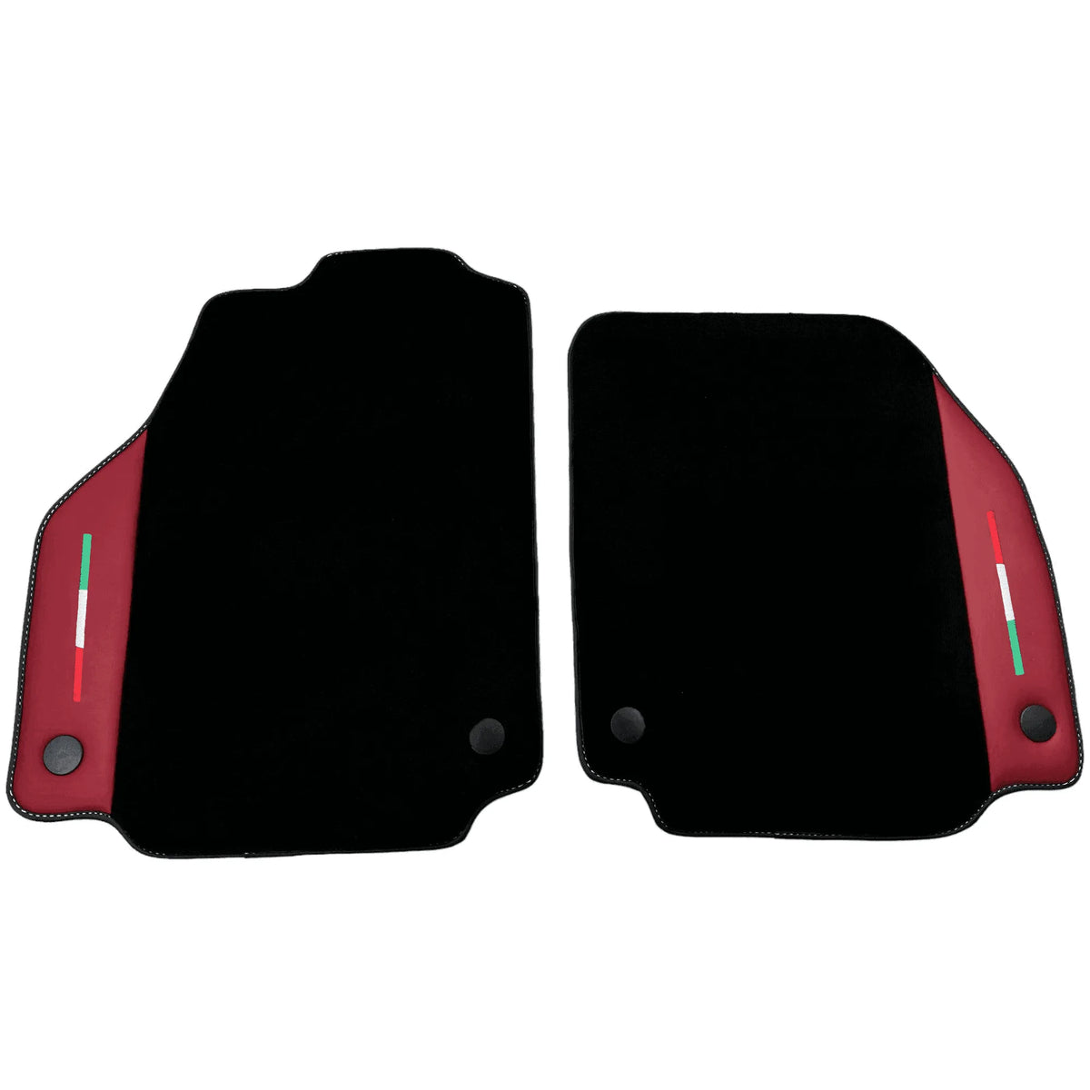 Black Floor Mats for Ferrari 488 Spider (2016-2023) with Bordeaux Nappa Leather | Italian Edition - AutoWin