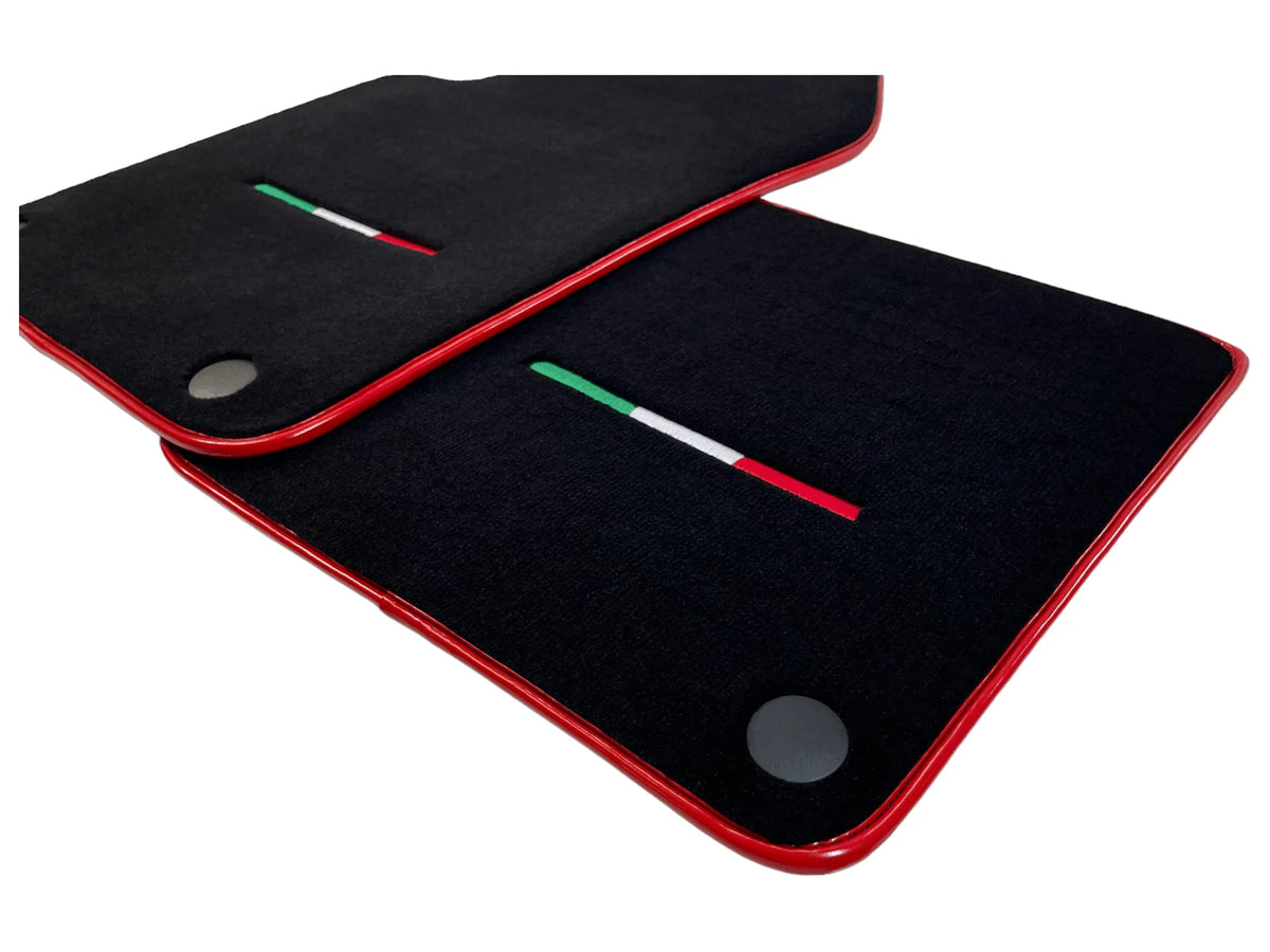 Black Floor Mats For Ferrari 599 Coupe 2006-2012 With Red Trim - AutoWin