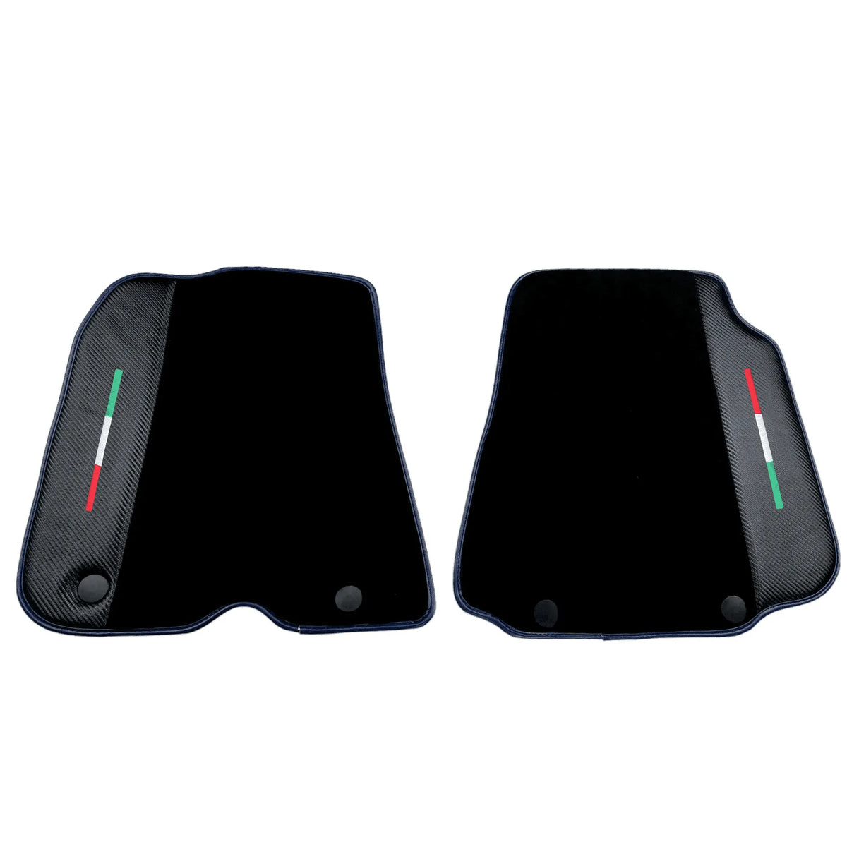 Black Floor Mats for Ferrari 812 GTS (2019-2023) with Carbon Leather | Blue Trim