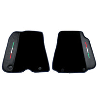 Black Floor Mats for Ferrari 812 GTS (2019-2023) with Carbon Leather | Blue Trim