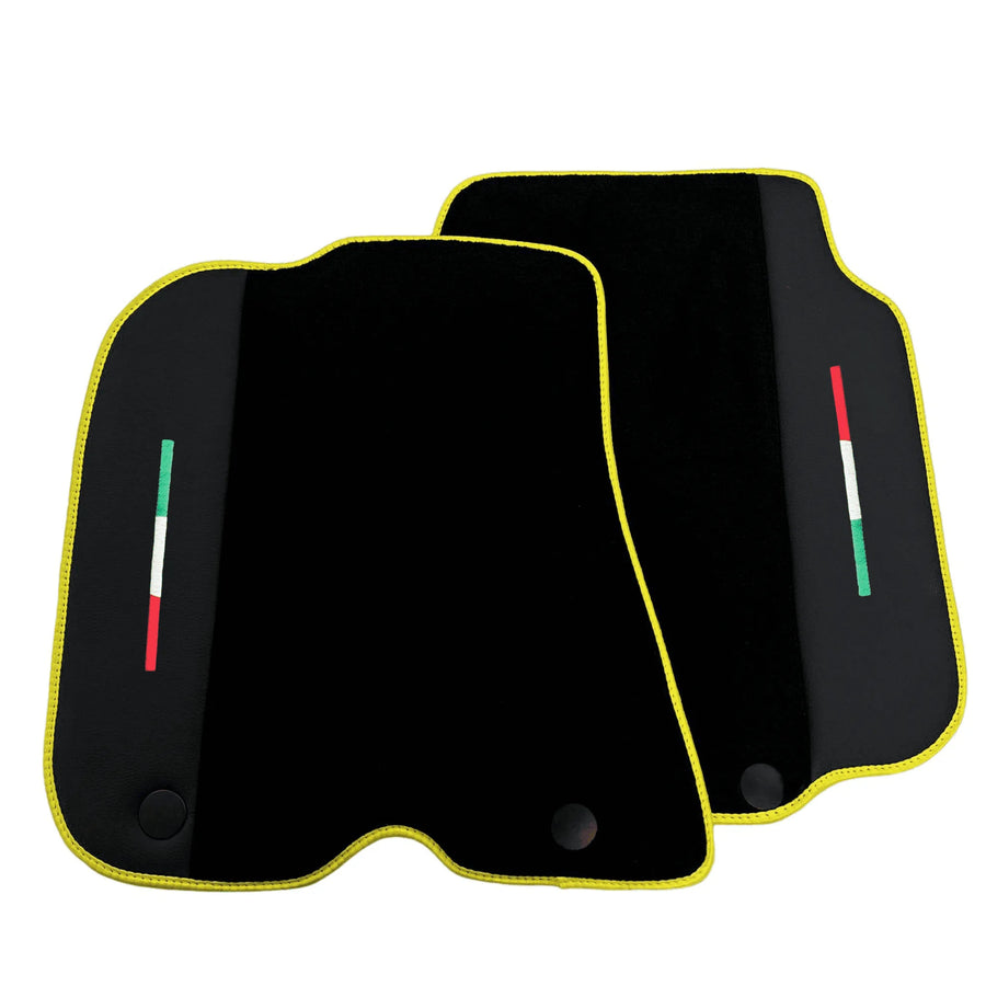 Black Floor Mats for Ferrari 812 GTS (2019-2023) with Leather