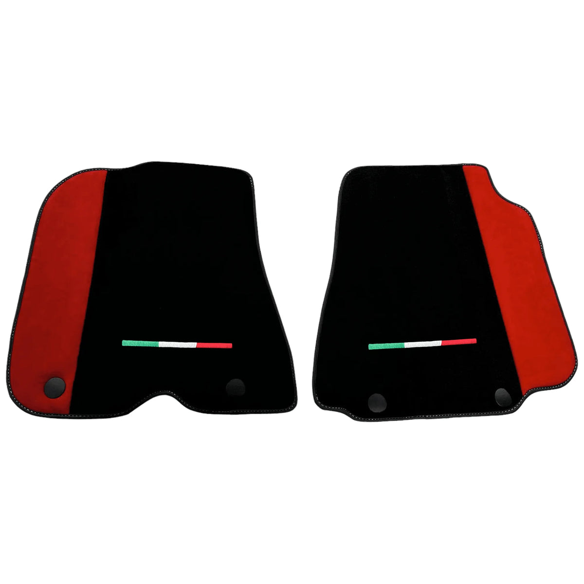 Black Floor Mats for Ferrari 812 GTS (2019-2023) with Red Alcantara Leather - AutoWin