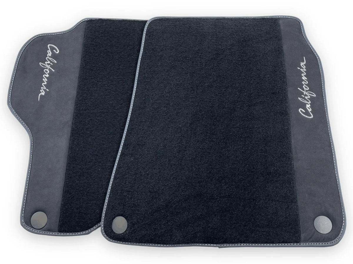 Black Floor Mats For Ferrari California 2008-2014 With Alcantara - AutoWin