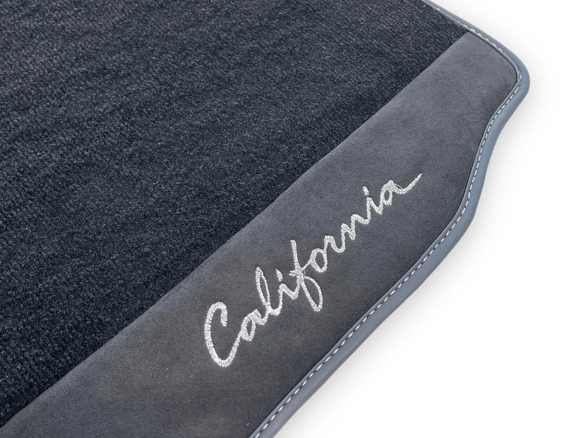Black Floor Mats For Ferrari California 2008-2014 With Alcantara - AutoWin