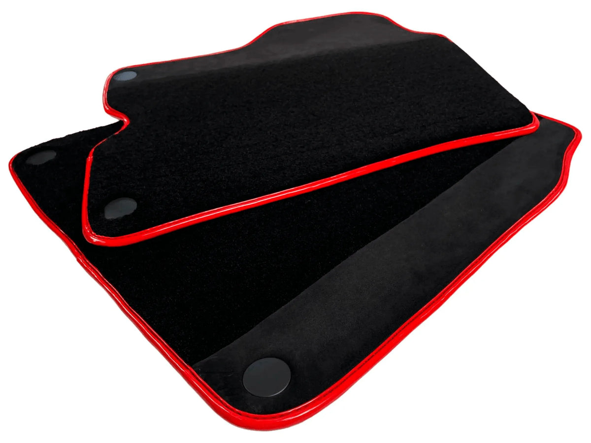 Black Floor Mats For Ferrari California 2008-2014 With Alcantara Red Trim - AutoWin