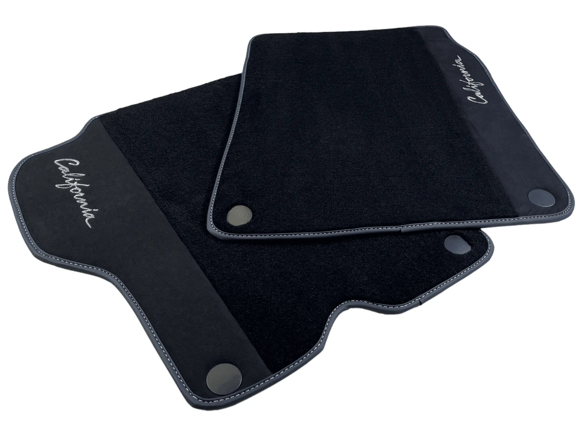 Black Floor Mats For Ferrari California 2008-2014 With Alcantara - AutoWin