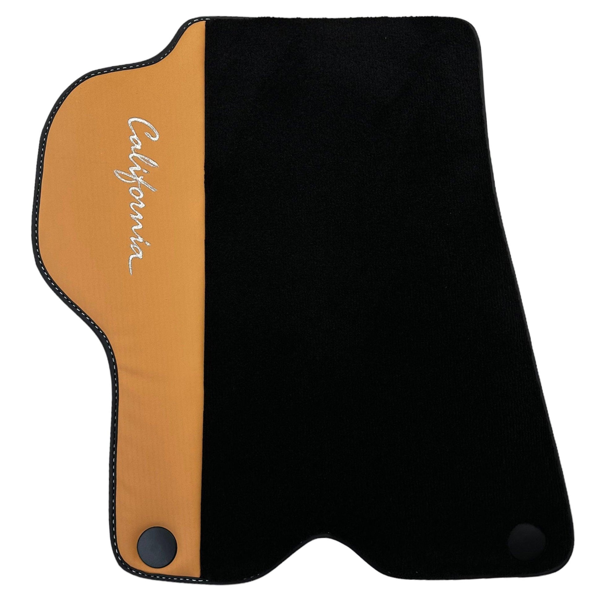 Black Floor Mats for Ferrari California (2008-2014) with Beige Tradizione Nappa Leather - AutoWin