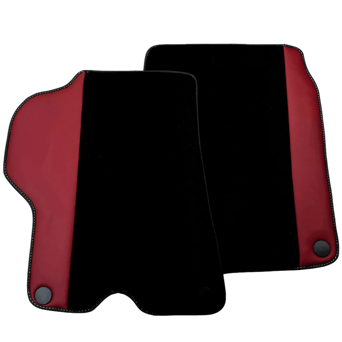 Black Floor Mats for Ferrari California (2008-2014) with Bordeaux Nappa Leather - AutoWin
