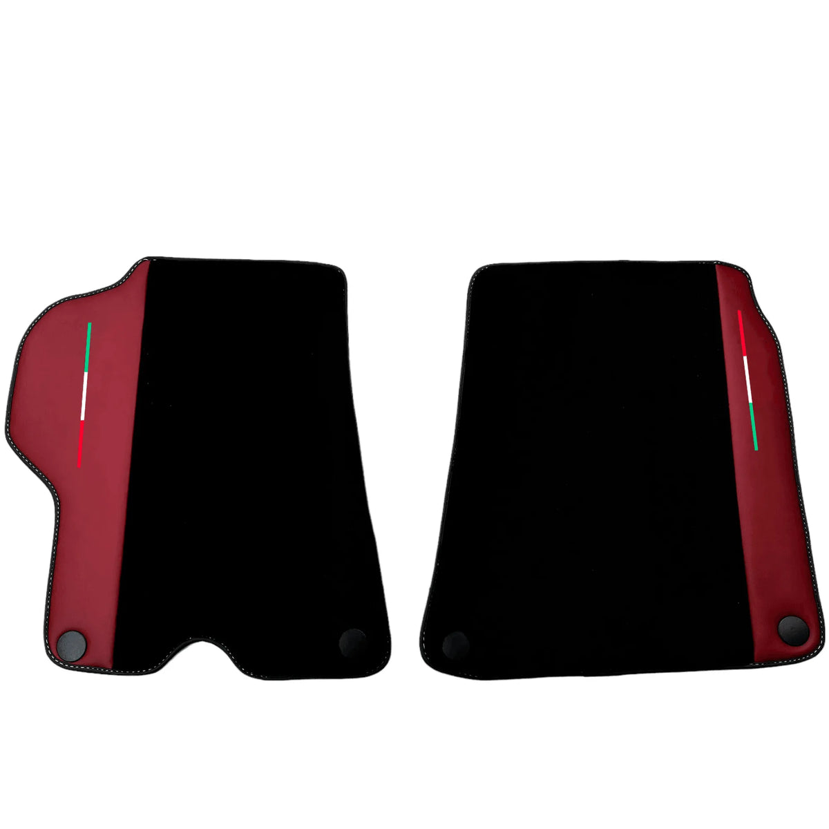 Black Floor Mats for Ferrari California (2008-2014) with Bordeaux Nappa Leather - AutoWin