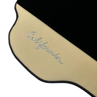 Black Floor Mats for Ferrari California (2008-2014) with Crema Nappa Leather - AutoWin