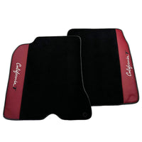Black Floor Mats for Ferrari California T (2015–2018) Bordeaux Nappa Leather - AutoWin