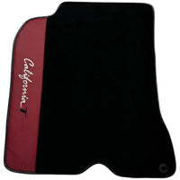Black Floor Mats for Ferrari California T (2015–2018) Bordeaux Nappa Leather - AutoWin