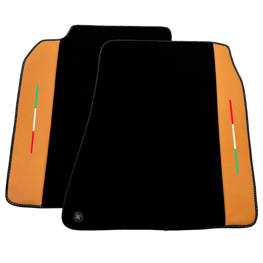 Black Floor Mats for Ferrari California T (2015-2018) with Beige Nappa Leather - AutoWin