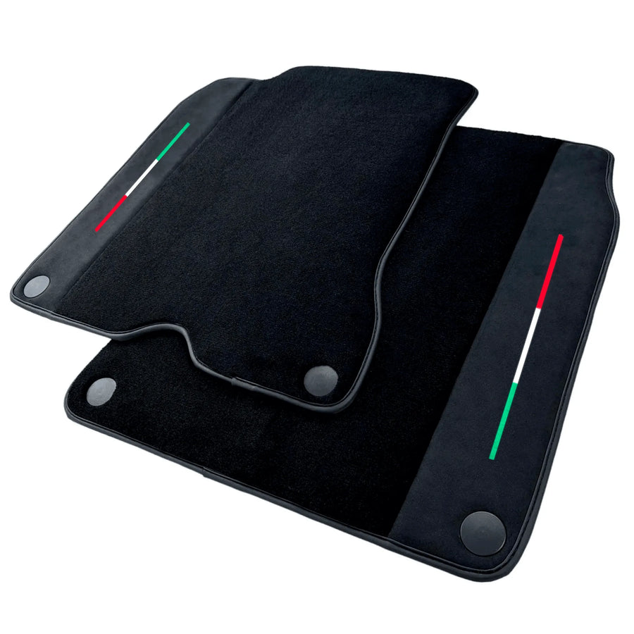 Black Floor Mats For Ferrari California T 2015–2018 with Black Alcantara - AutoWin