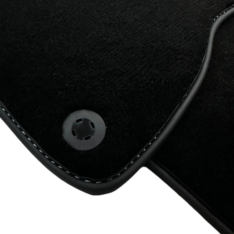 Black Floor Mats for Ferrari California T (2015-2018) with Cuoio Nappa Leather - AutoWin