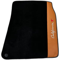 Black Floor Mats for Ferrari California T (2015-2018) with Cuoio Nappa Leather - AutoWin