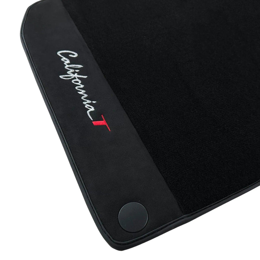 Black Floor Mats For Ferrari California T 2015–2018 with Black Alcantara - AutoWin