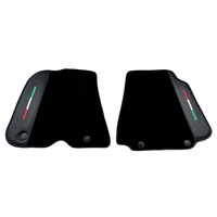 Black Floor Mats for Ferrari F12 Berlinetta (2012-2022) with Carbon Leather - AutoWin