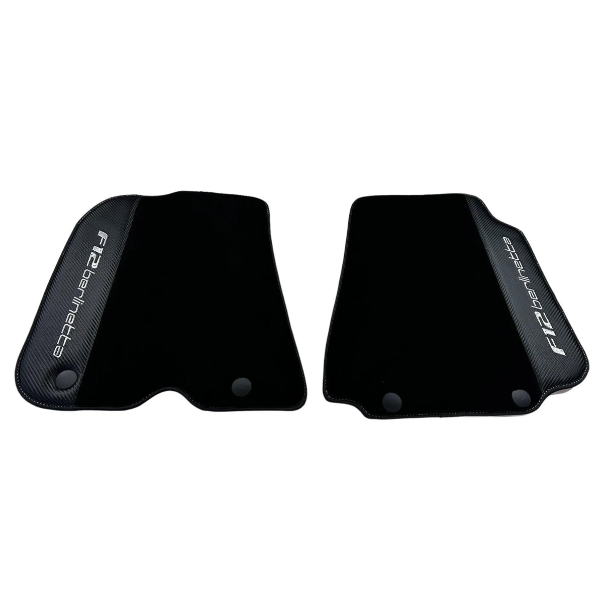 Black Floor Mats for Ferrari F12 Berlinetta (2012-2022) with Carbon Leather - AutoWin