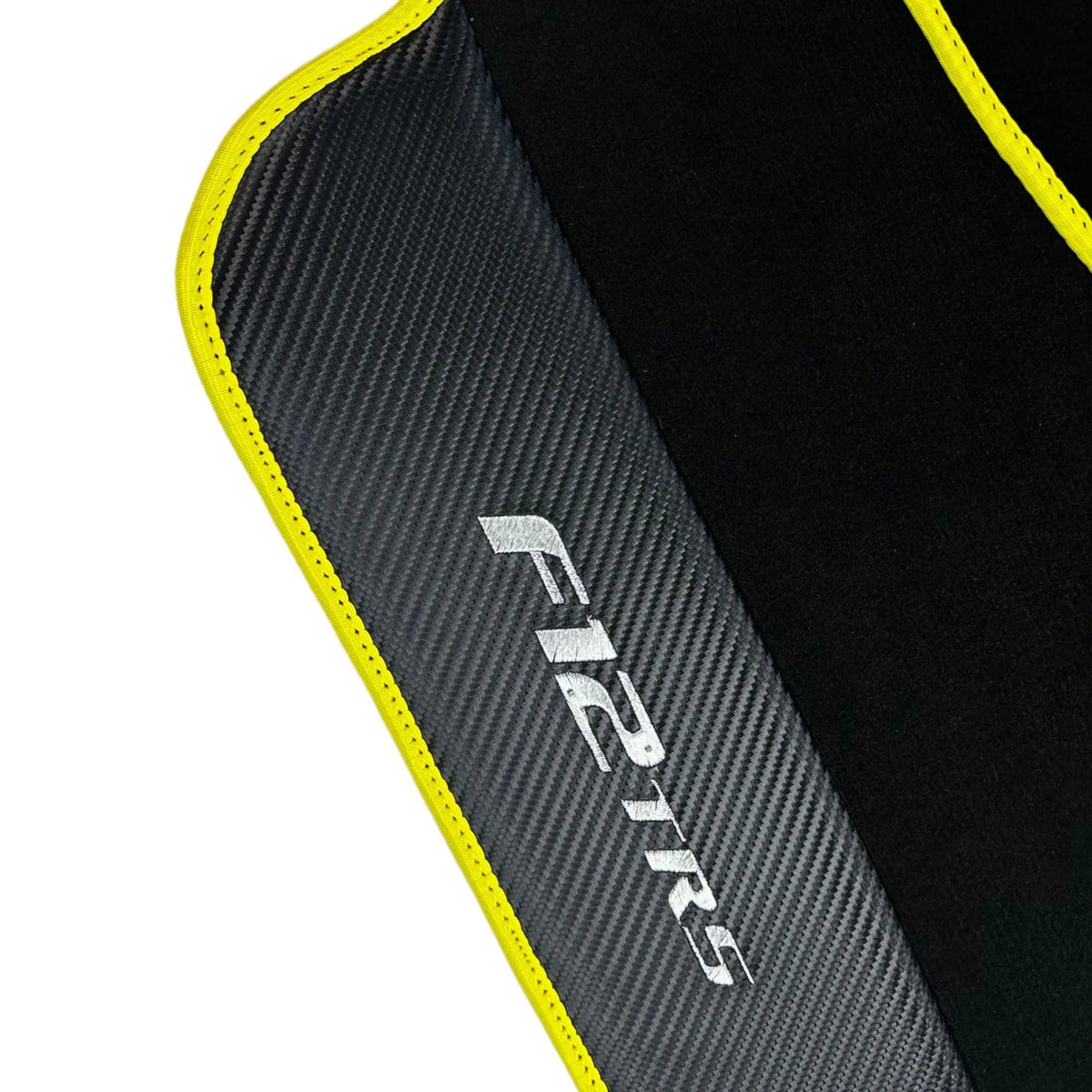 Black Floor Mats for Ferrari F12 TRS (2014) with Carbon Leather - AutoWin