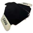 Black Floor Mats For Ferrari F430 2004-2009 With Beige Leather - AutoWin