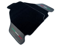 Black Floor Mats For Ferrari F430 2004-2009 With Carbon Fiber Leather - AutoWin