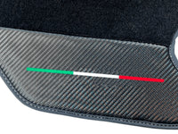 Black Floor Mats For Ferrari F430 2004-2009 With Carbon Fiber Leather - AutoWin